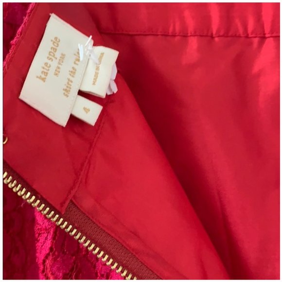 kate spade magenta pink red lace skirt size 4 nwot - Picture 8 of 16
